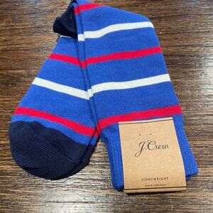 NWT J.Crew Men's Naval-Stripe Socks Blue Red White Lightweight 40790